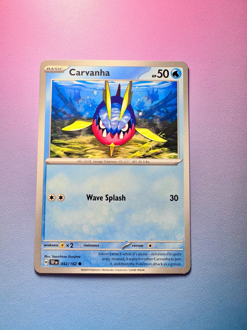 carvanha - 042/162 (common) — pokémon: temporal forces